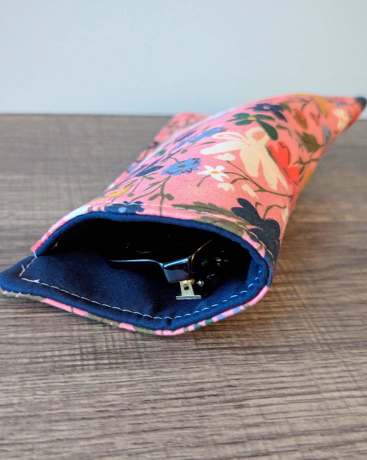 Pink Wildflower Eyeglass Pouch