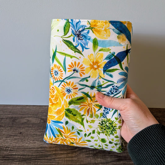 Yellow Floral Canvas Book Sleeve