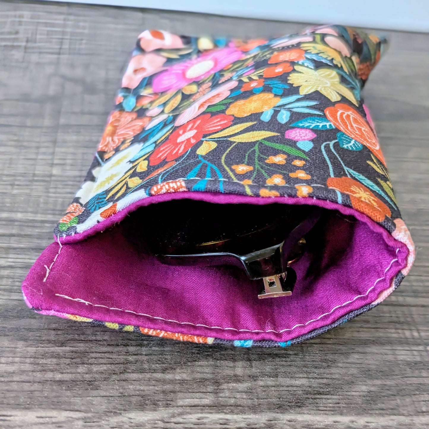 Bright Floral Eyeglass Pouch