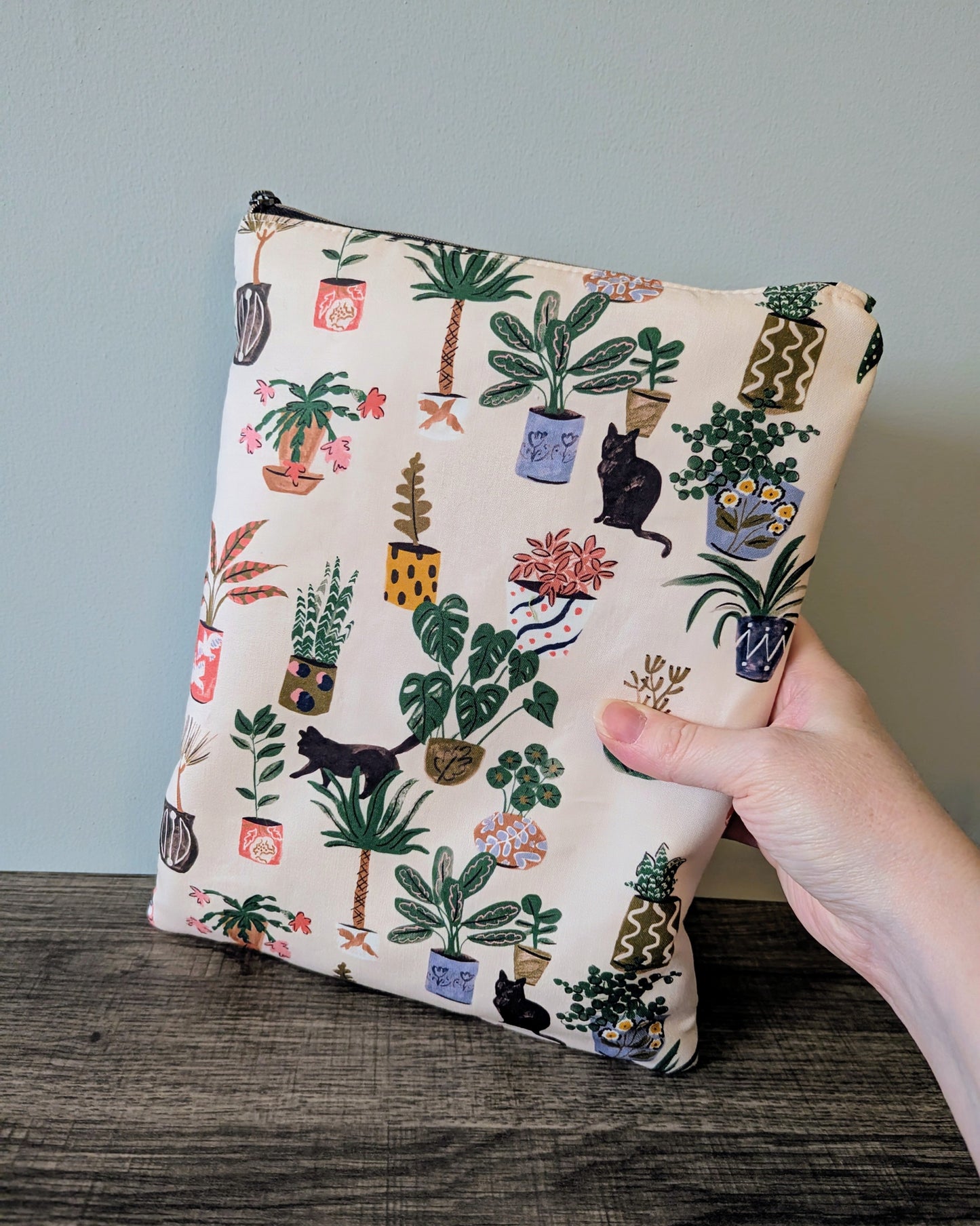 Cats & Plants Cotton Book & E-Reader Sleeve