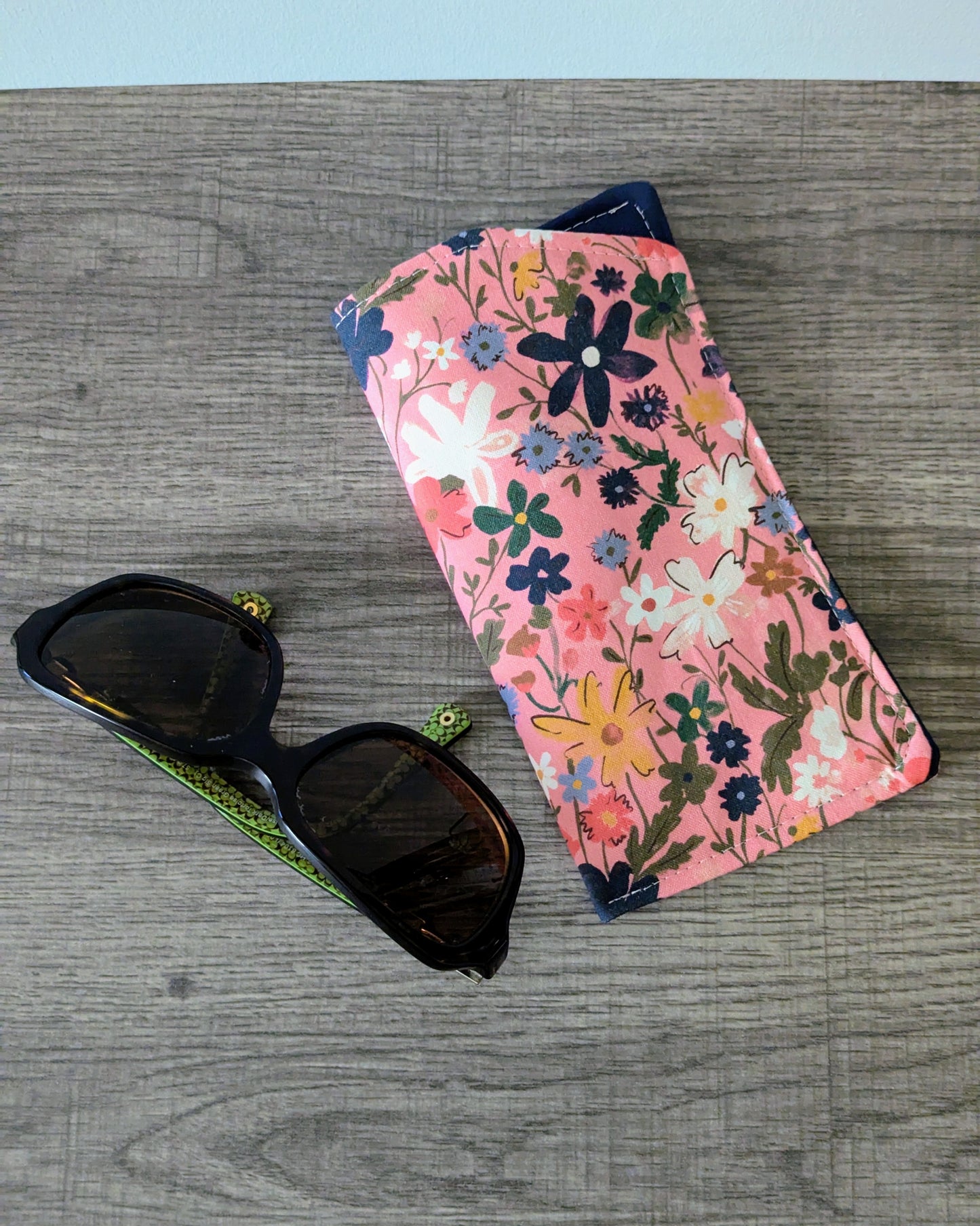 Pink Wildflower Eyeglass Pouch