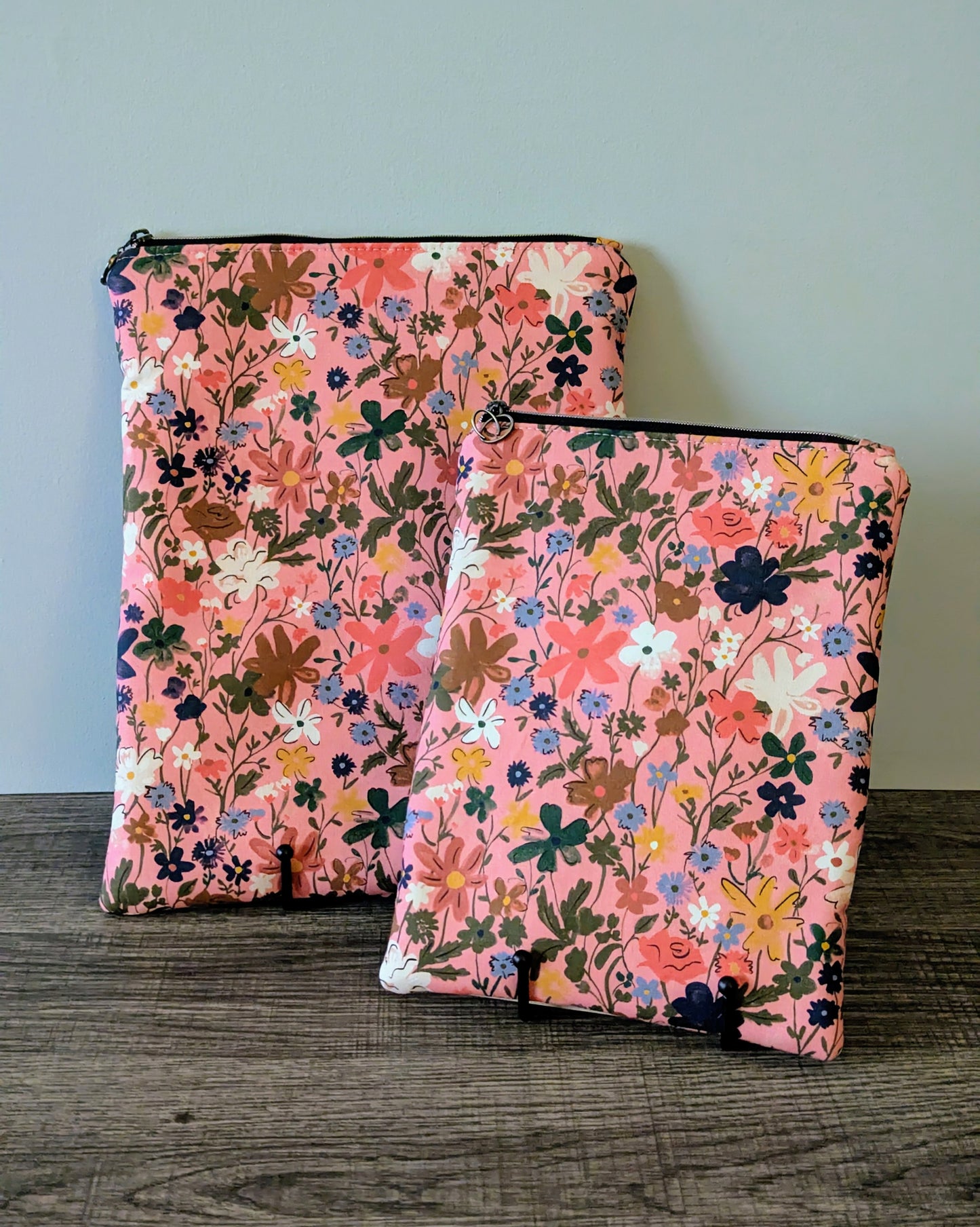 Pink Wildflower Cotton Book & E-Reader Sleeve