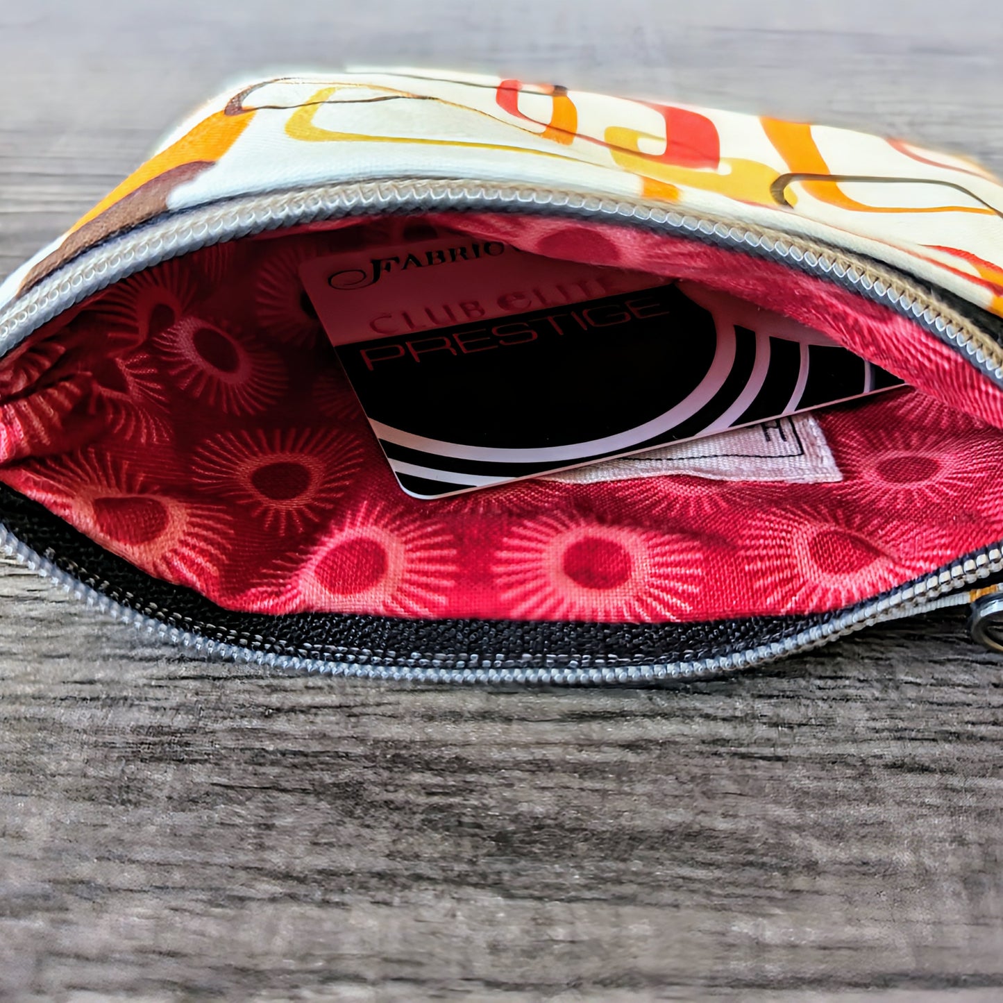 Retro Mod Cotton Zipper Pouch