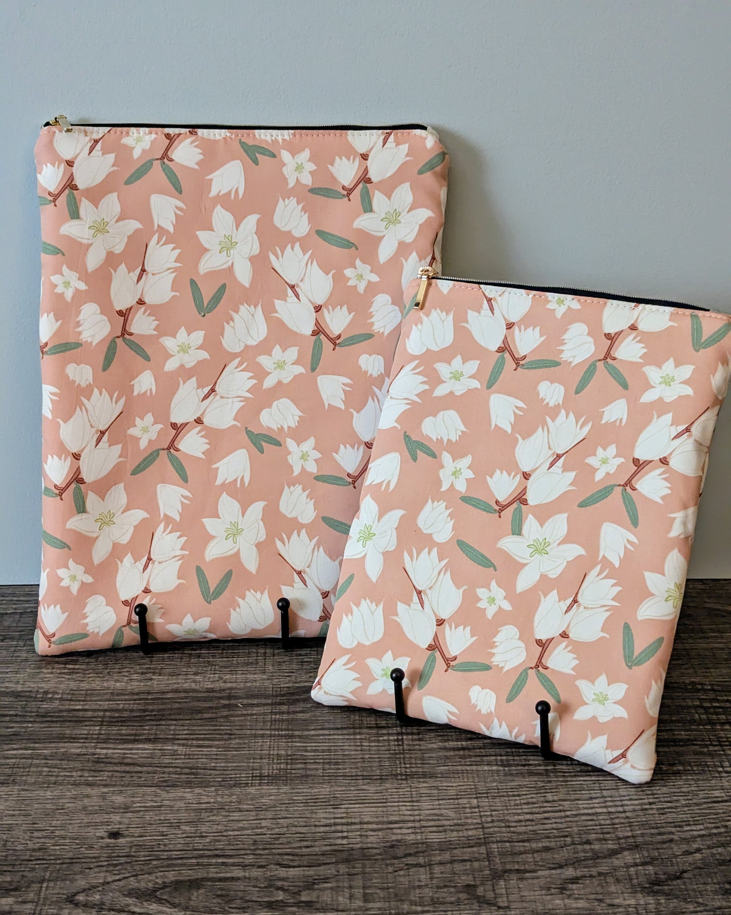 Pink Floral Cotton Book & E-Reader Sleeve