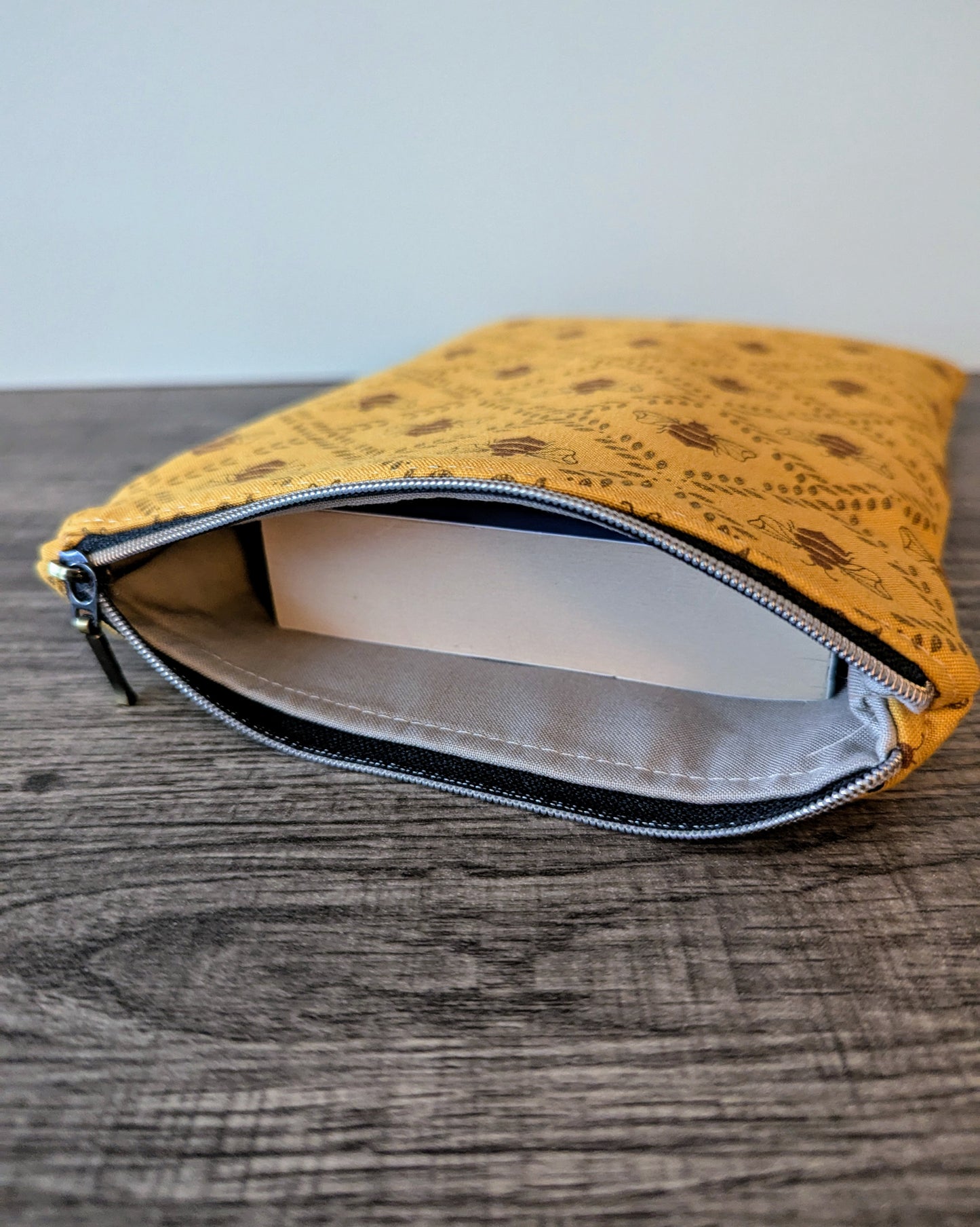 Golden Honey Bee Cotton Book & E-Reader Sleeve