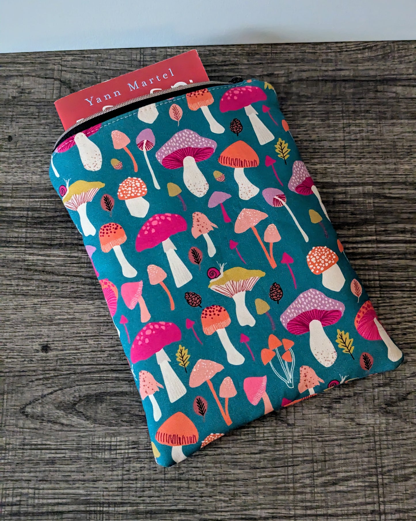 Mushroom Cotton Book & E-Reader Sleeve