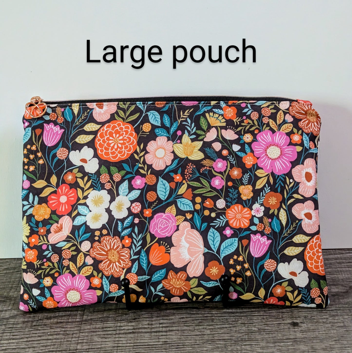 Bright Floral Cotton Zipper Pouch