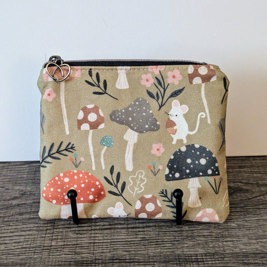 Mushroom Cotton Zipper Pouch