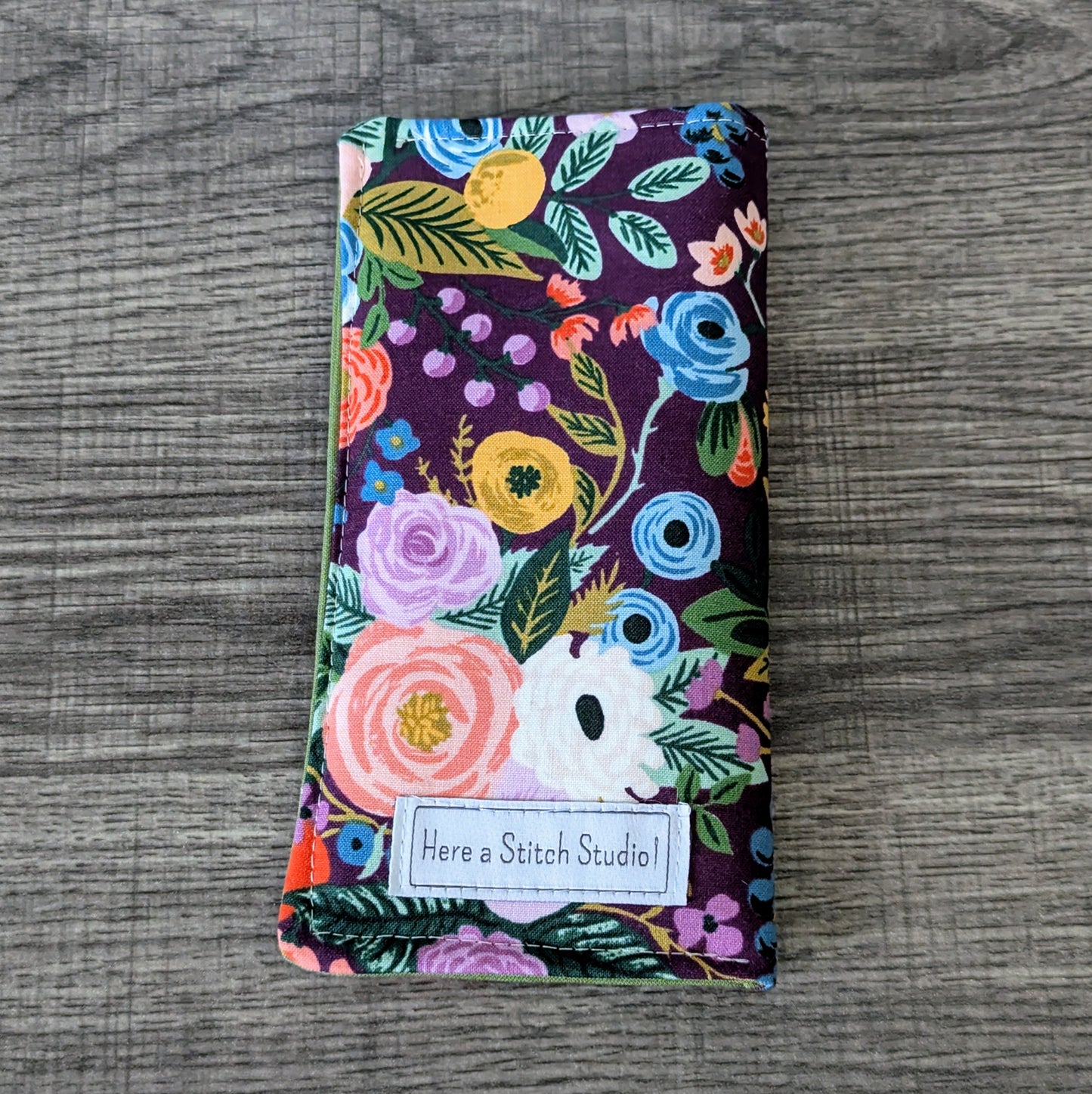 Burgundy Floral Eyeglass Pouch
