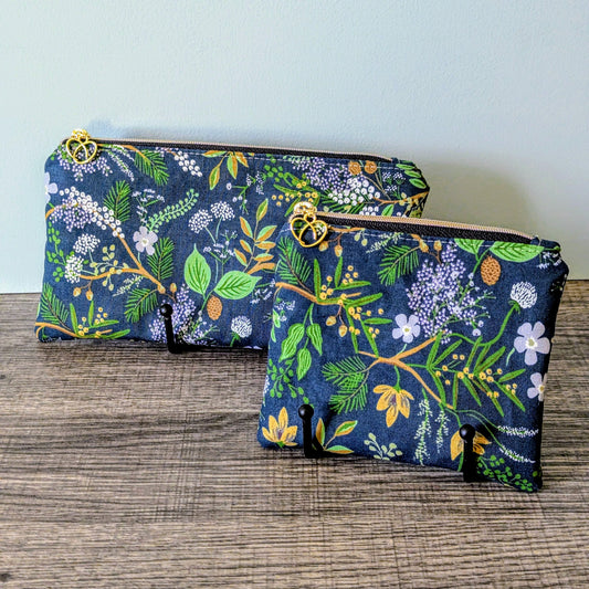 Juniper Green Cotton Zipper Pouch