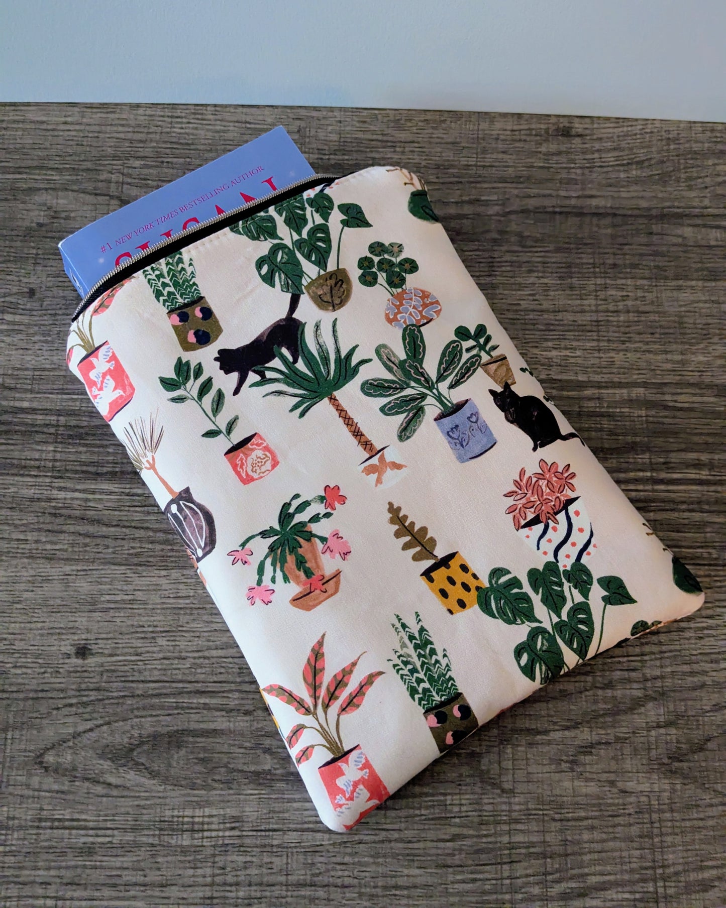 Cats & Plants Cotton Book & E-Reader Sleeve