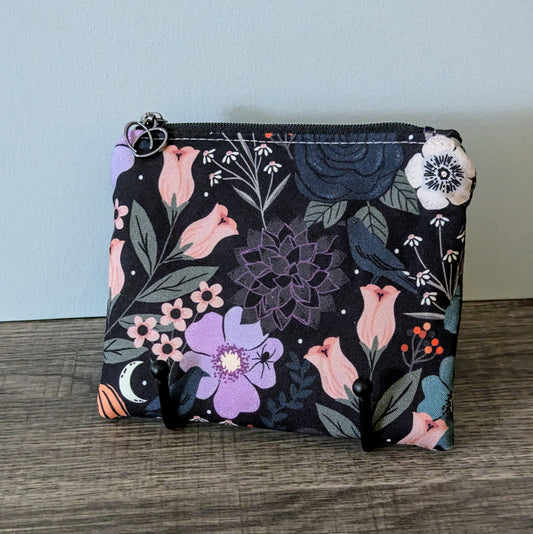 Gothic Floral Cotton Zipper Pouch