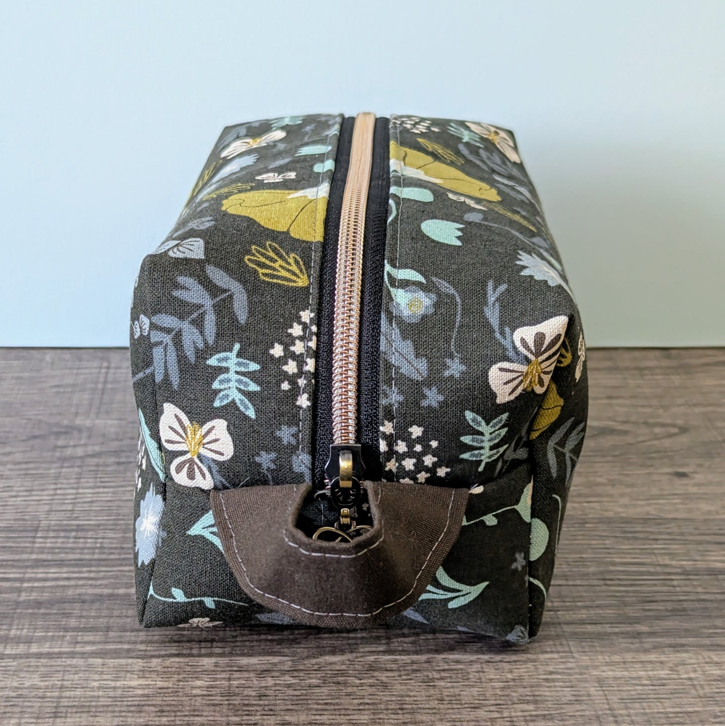 Dark Floral Canvas Boxy Bag