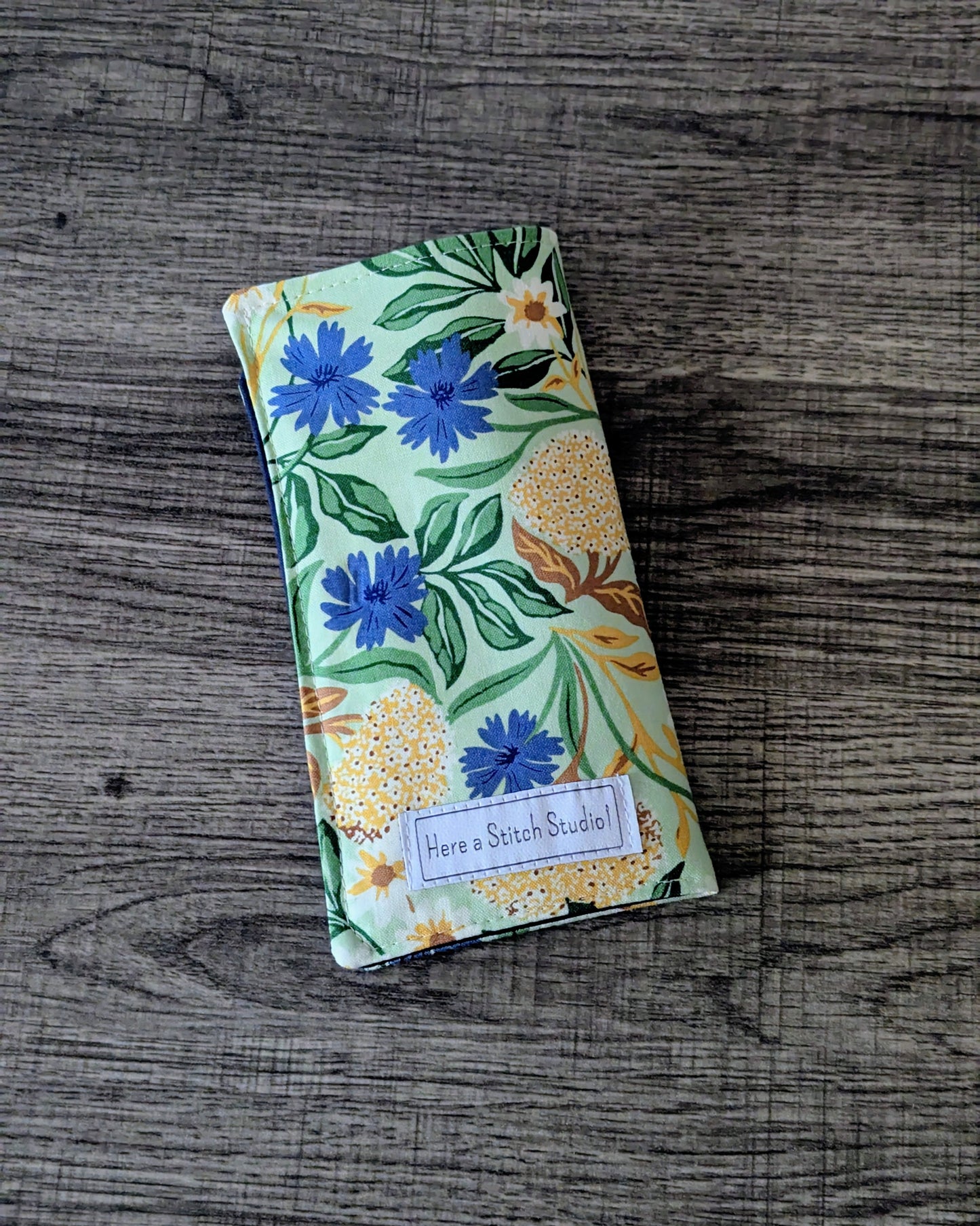 Green Floral Eyeglass Pouch