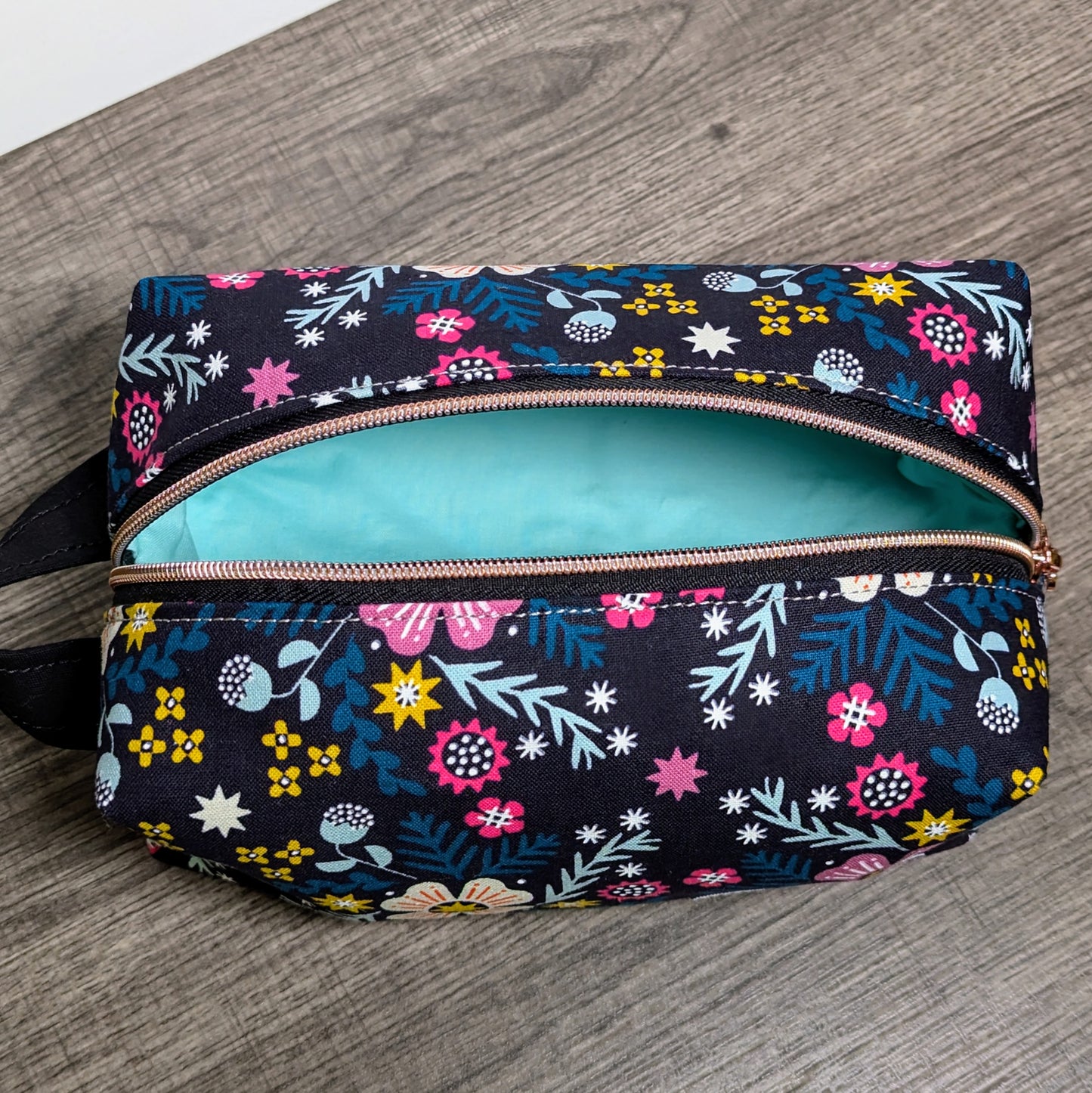 Floral Eggplant Canvas Boxy Bag