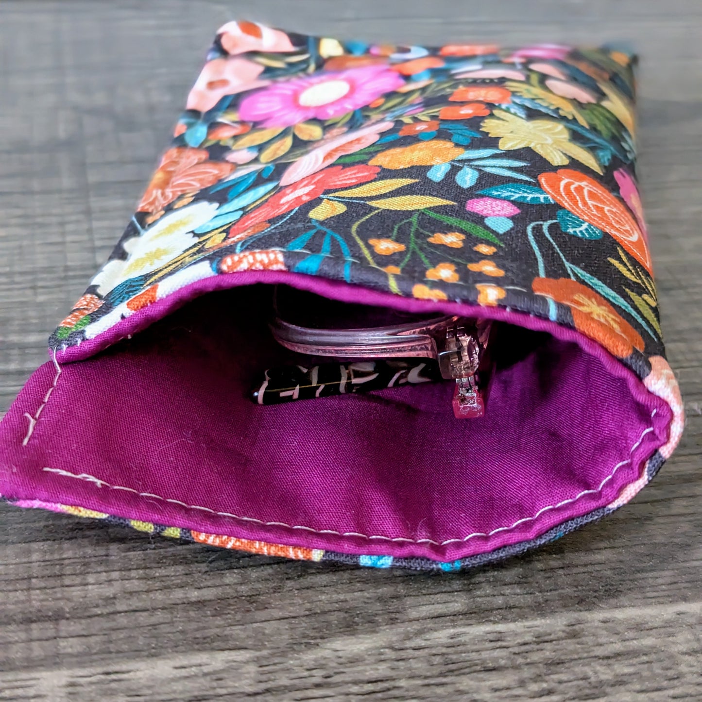 Bright Floral Eyeglass Pouch