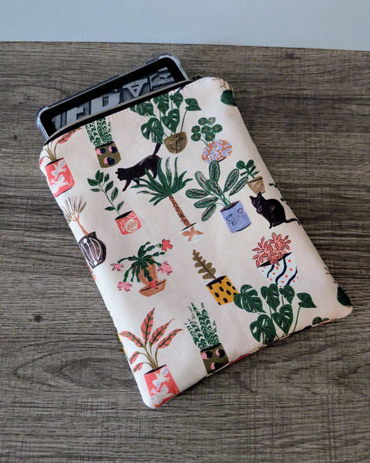 Cats & Plants Cotton Book & E-Reader Sleeve