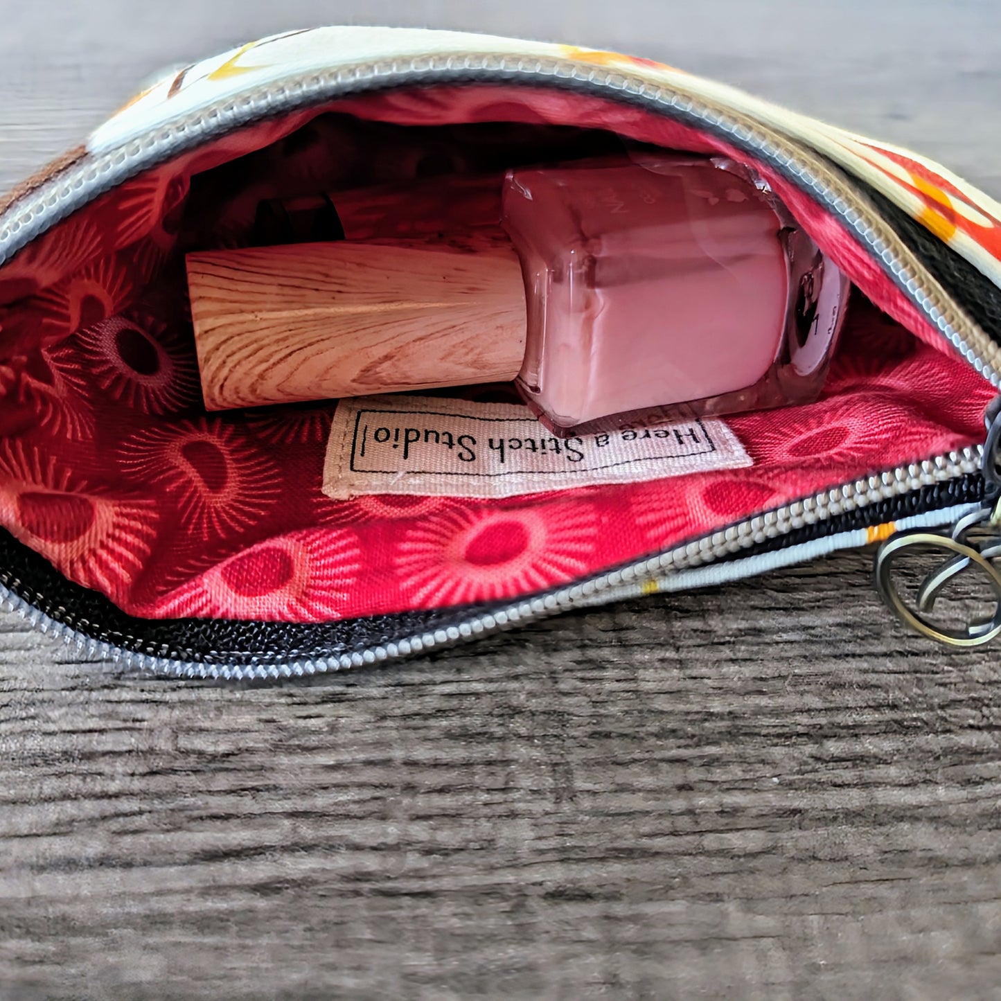 Retro Mod Cotton Zipper Pouch