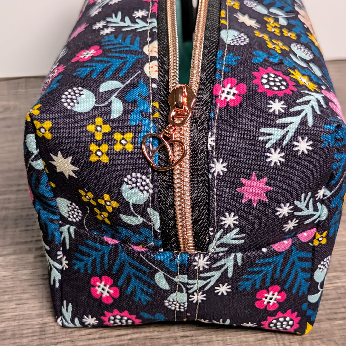 Floral Eggplant Canvas Boxy Bag