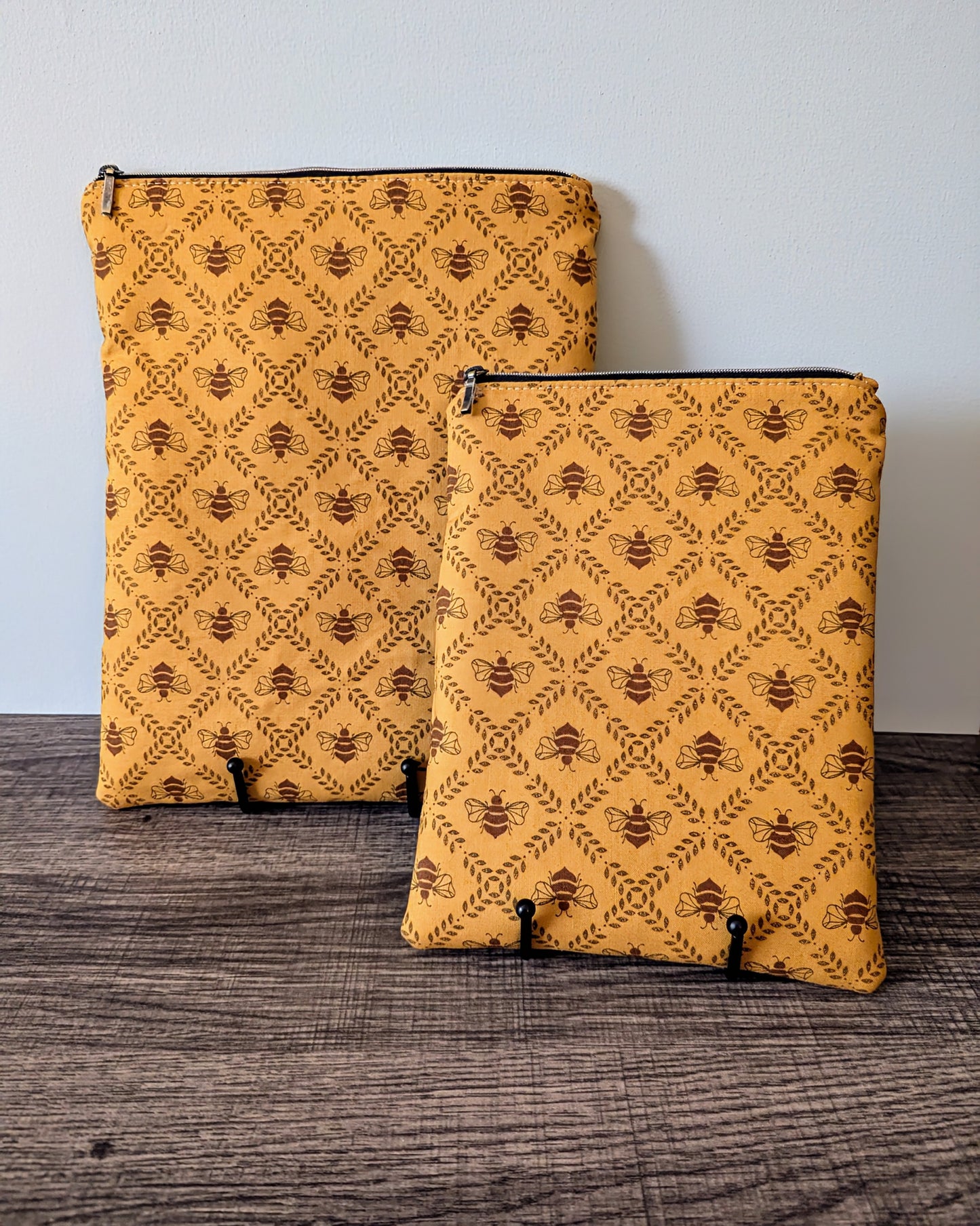 Golden Honey Bee Cotton Book & E-Reader Sleeve