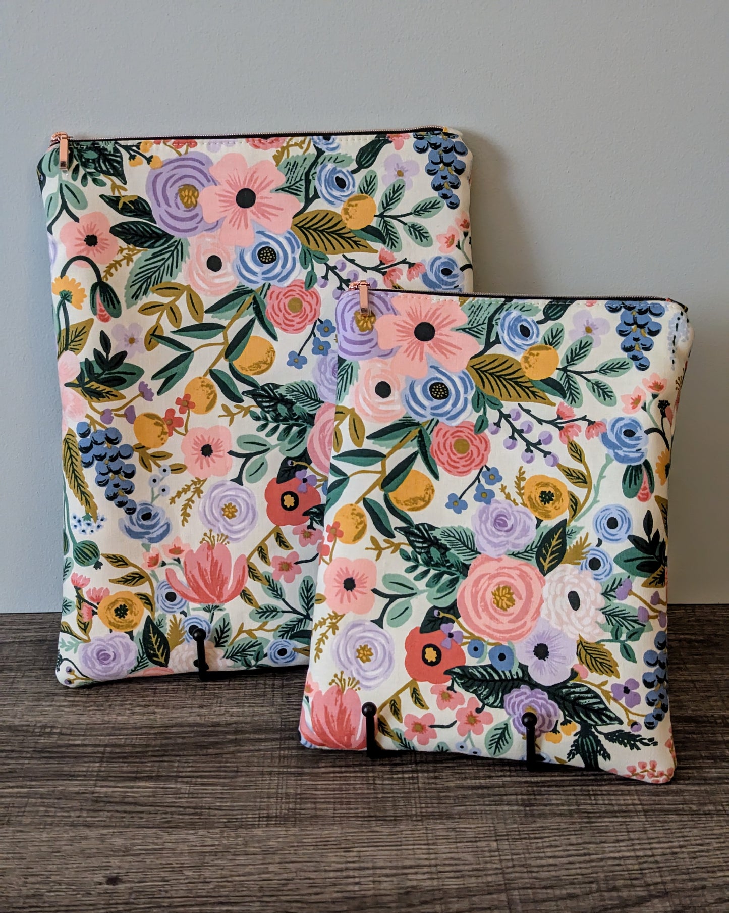 Ivory Floral Cotton Book & E-Reader Sleeve