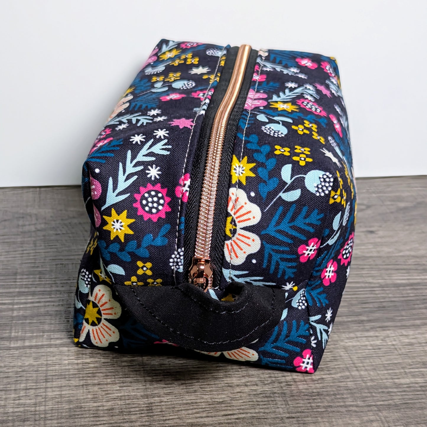 Floral Eggplant Canvas Boxy Bag
