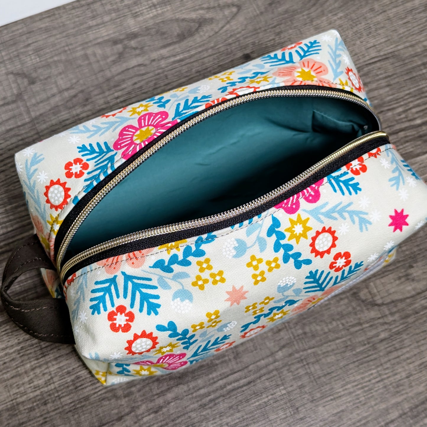 Floral Cream Canvas Boxy Bag