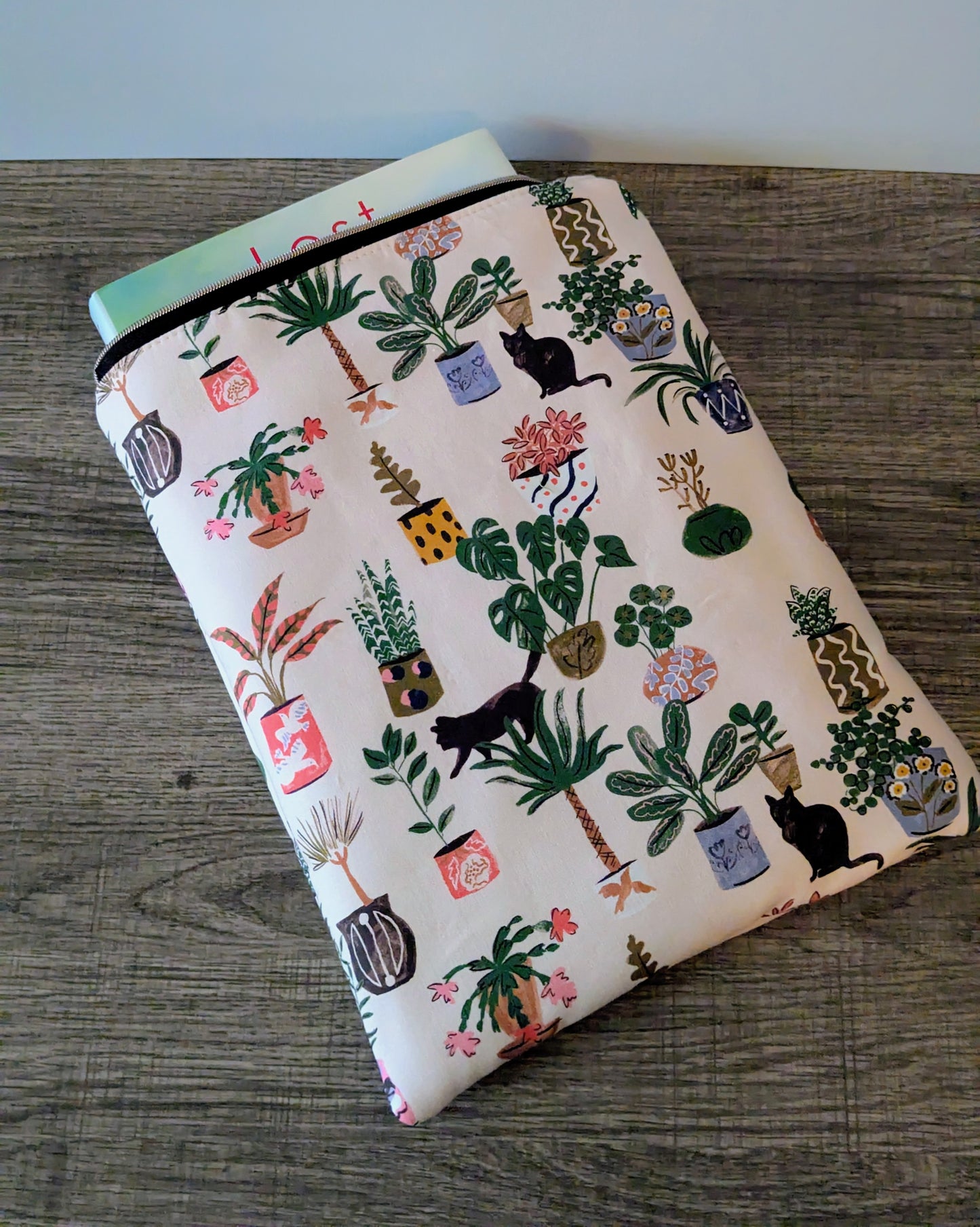 Cats & Plants Cotton Book & E-Reader Sleeve