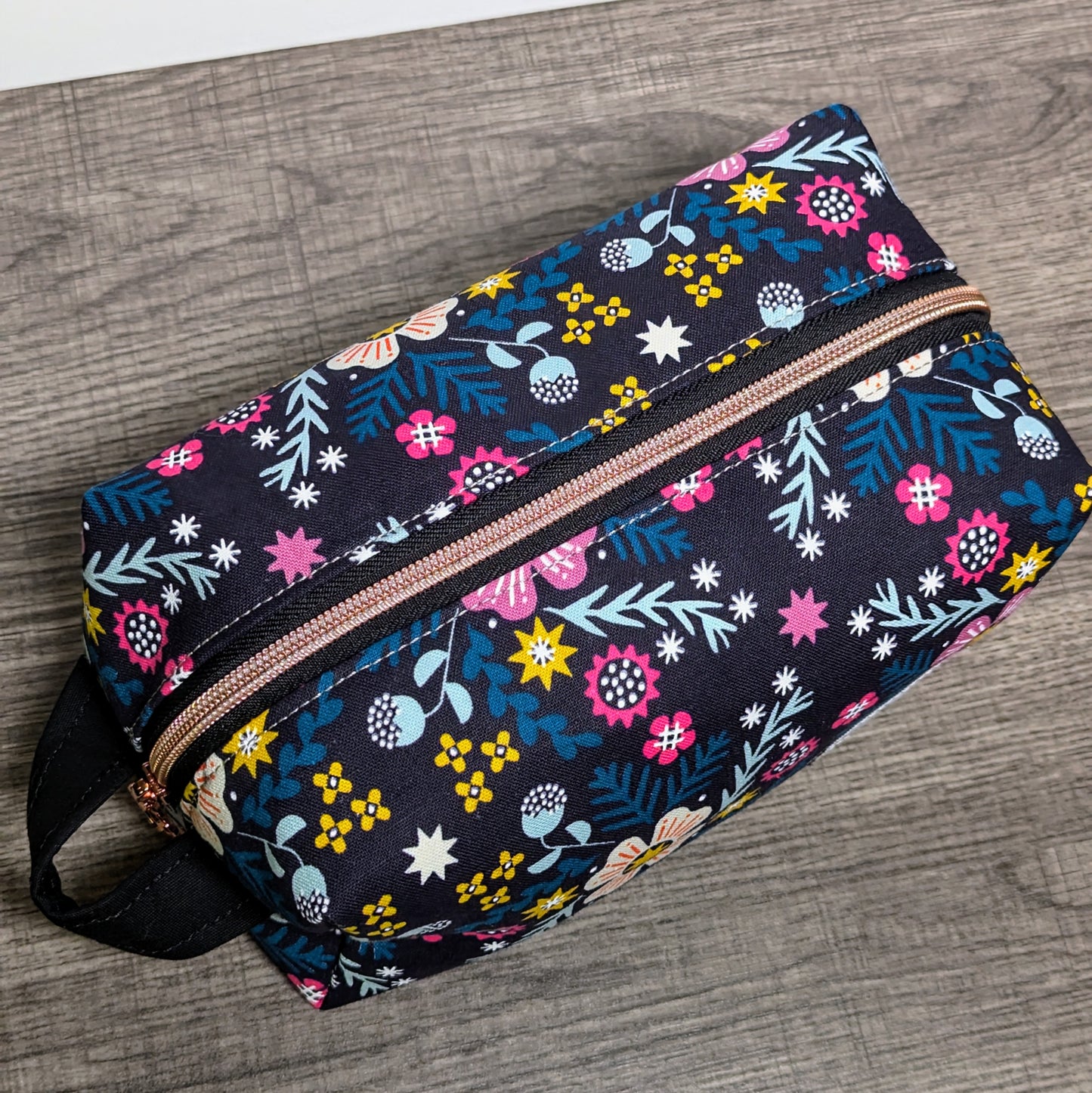 Floral Eggplant Canvas Boxy Bag