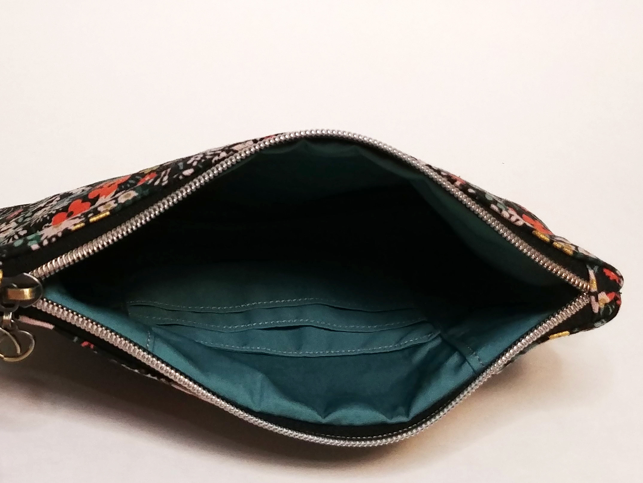 Black Meadow Floral Canvas Wristlet - Image 4