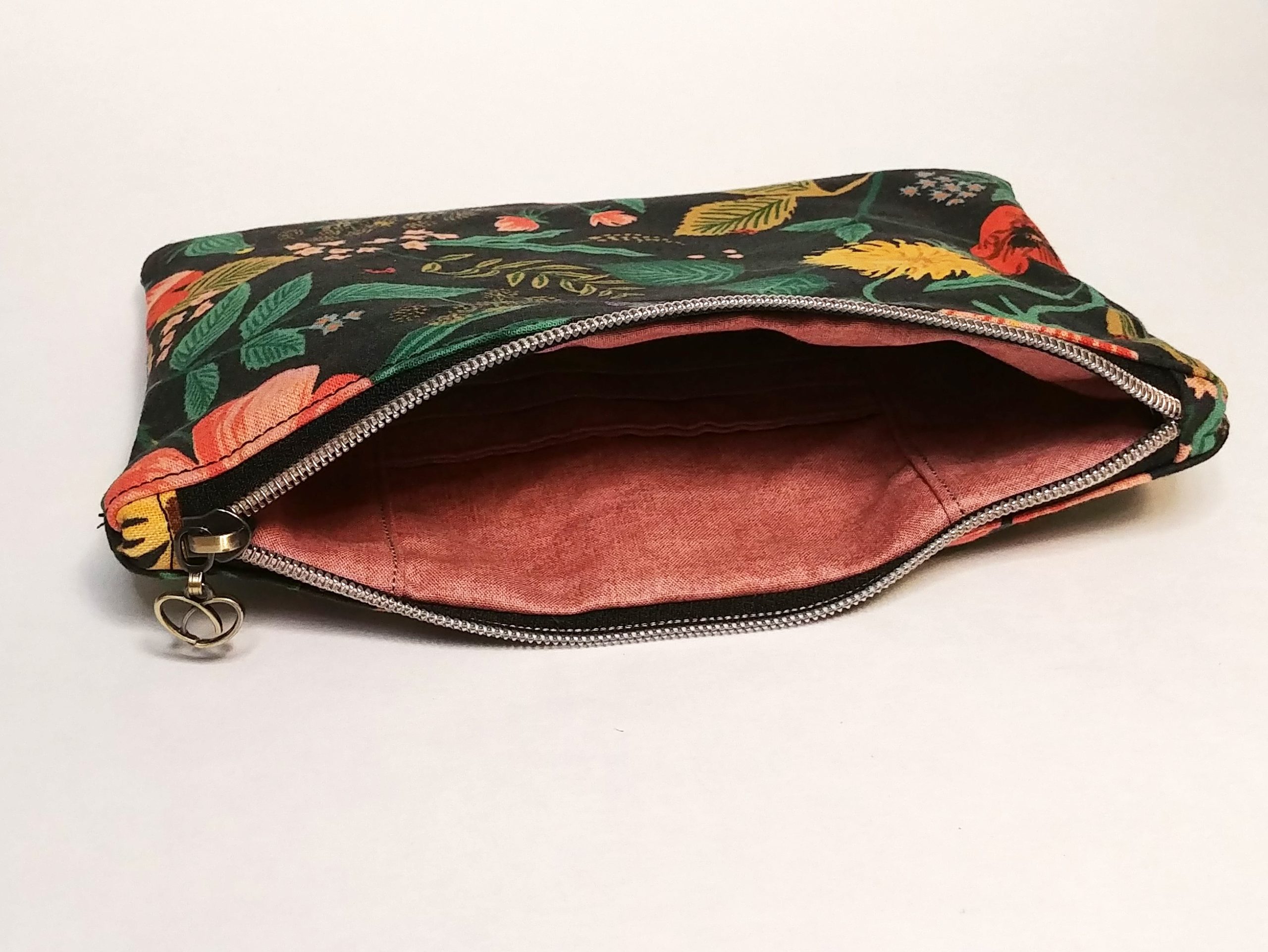 Black Poppy Floral Canvas Wristlet - Image 4