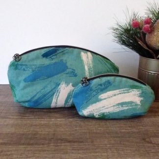 Modern Green Canvas Makeup Bag