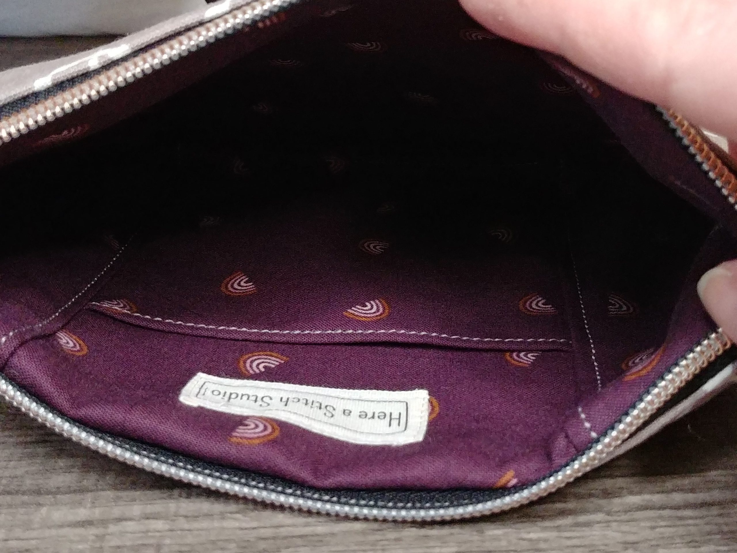 Grey Floral Canvas Wristlet - Image 3