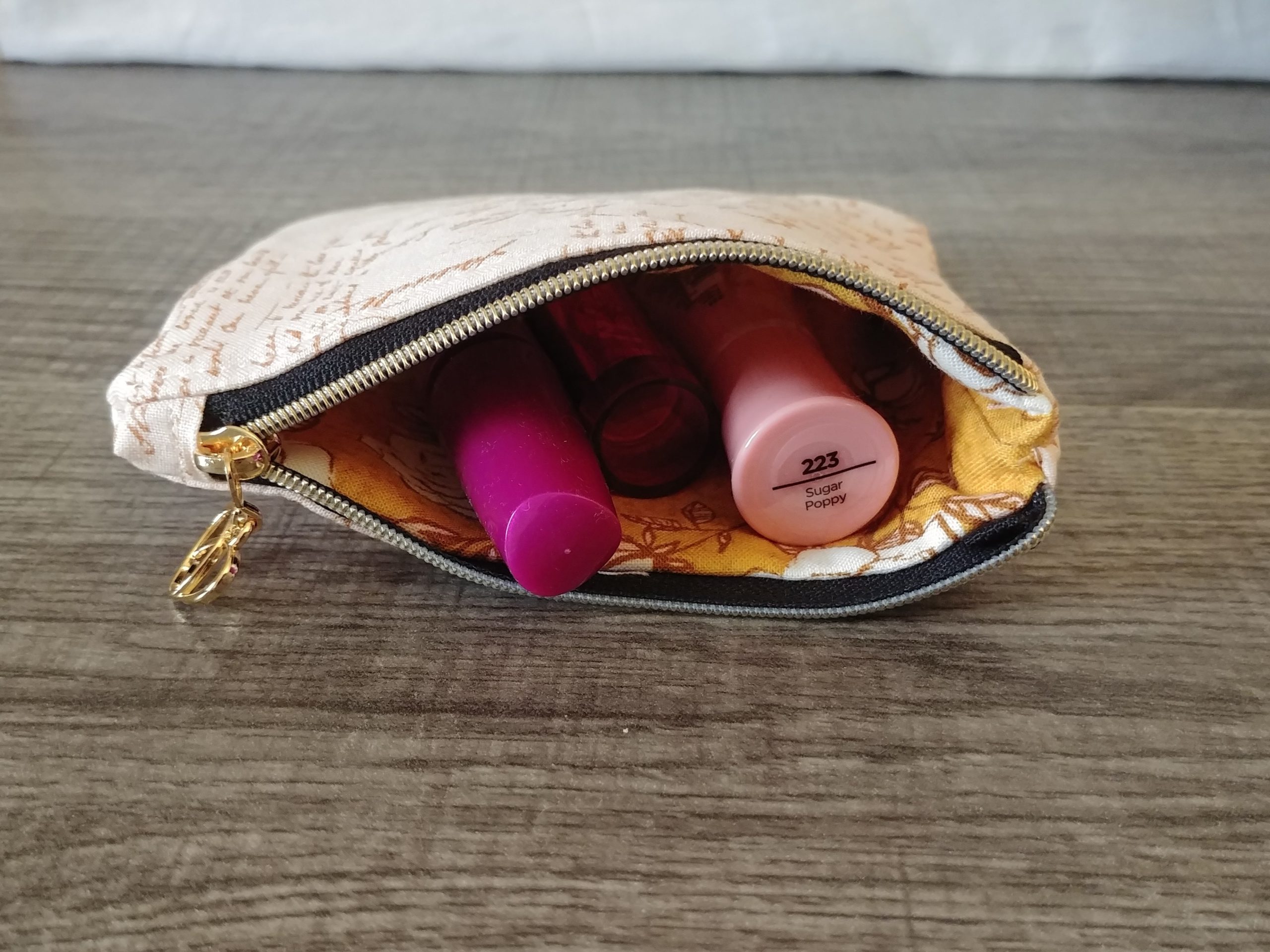 Light Pink Cotton Zipper Pouch - Image 6