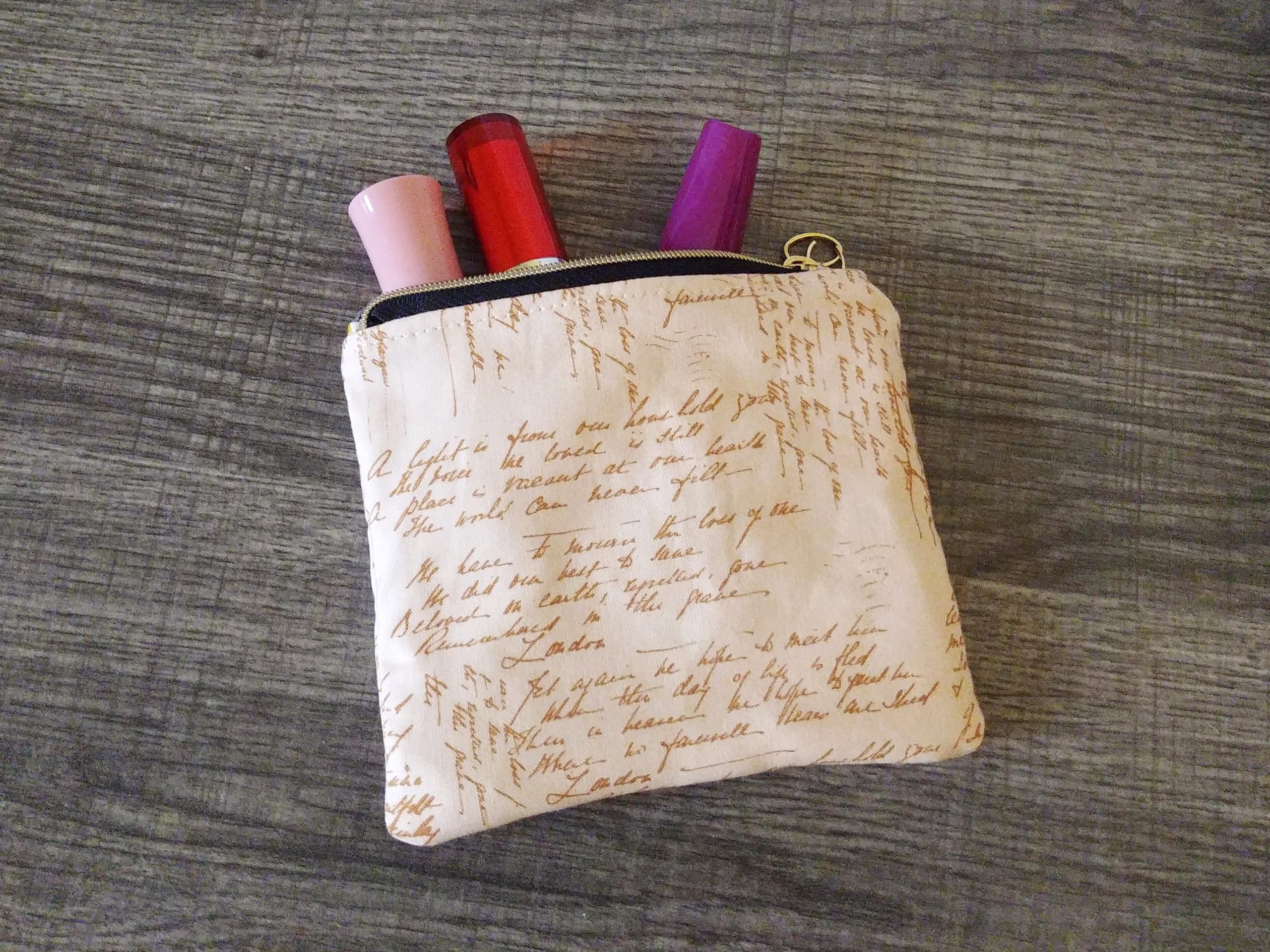 Light Pink Cotton Zipper Pouch - Image 2