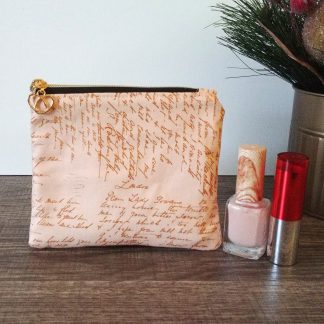 Light Pink Cotton Zipper Pouch