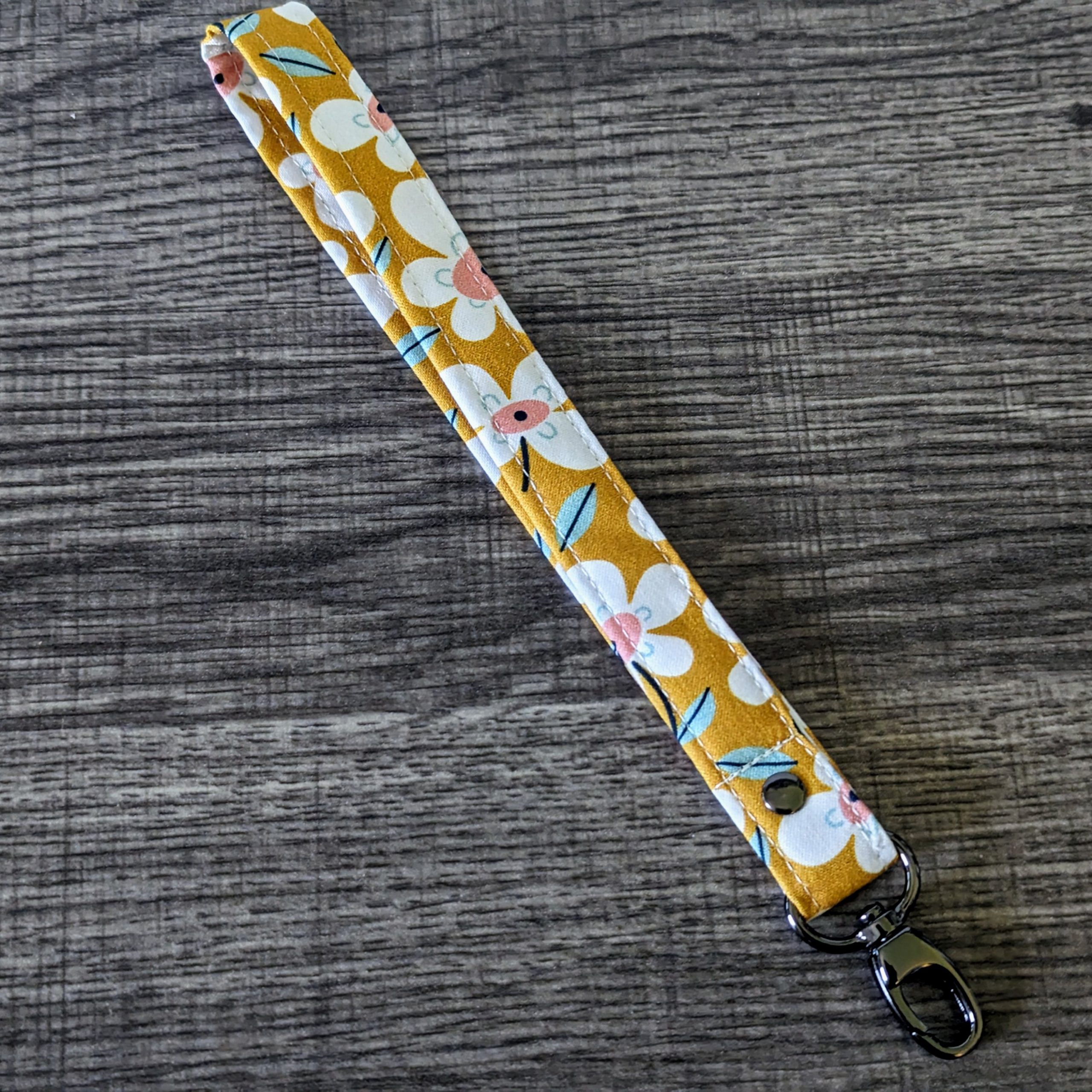 Yellow Daisy Keychain Wrist Lanyard