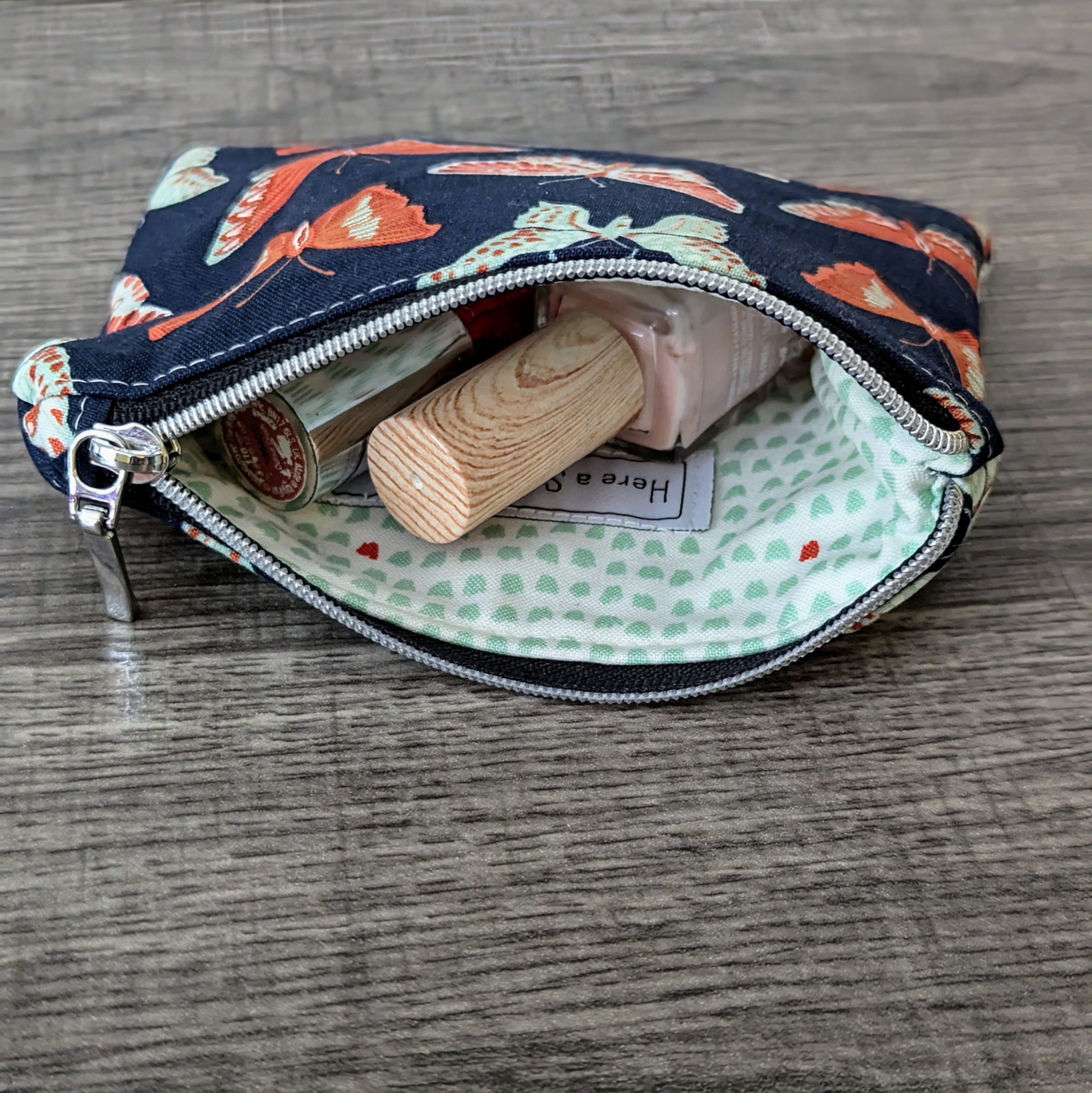 Butterfly Cotton Zipper Pouch - Image 5