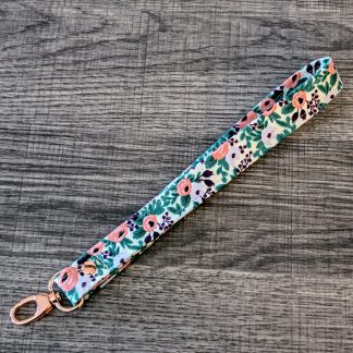 Lavender Floral Cotton Wrist Lanyard