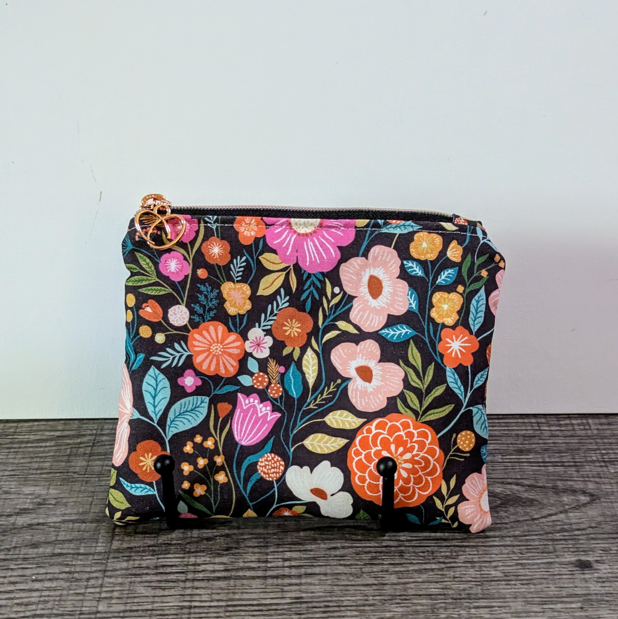 Bright Floral Cotton Zipper Pouch - Image 2