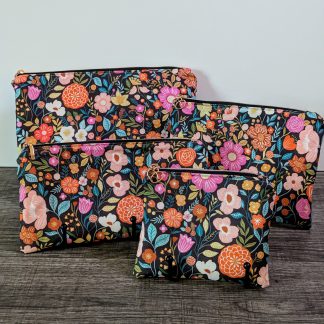 Bright Floral Cotton Zipper Pouch