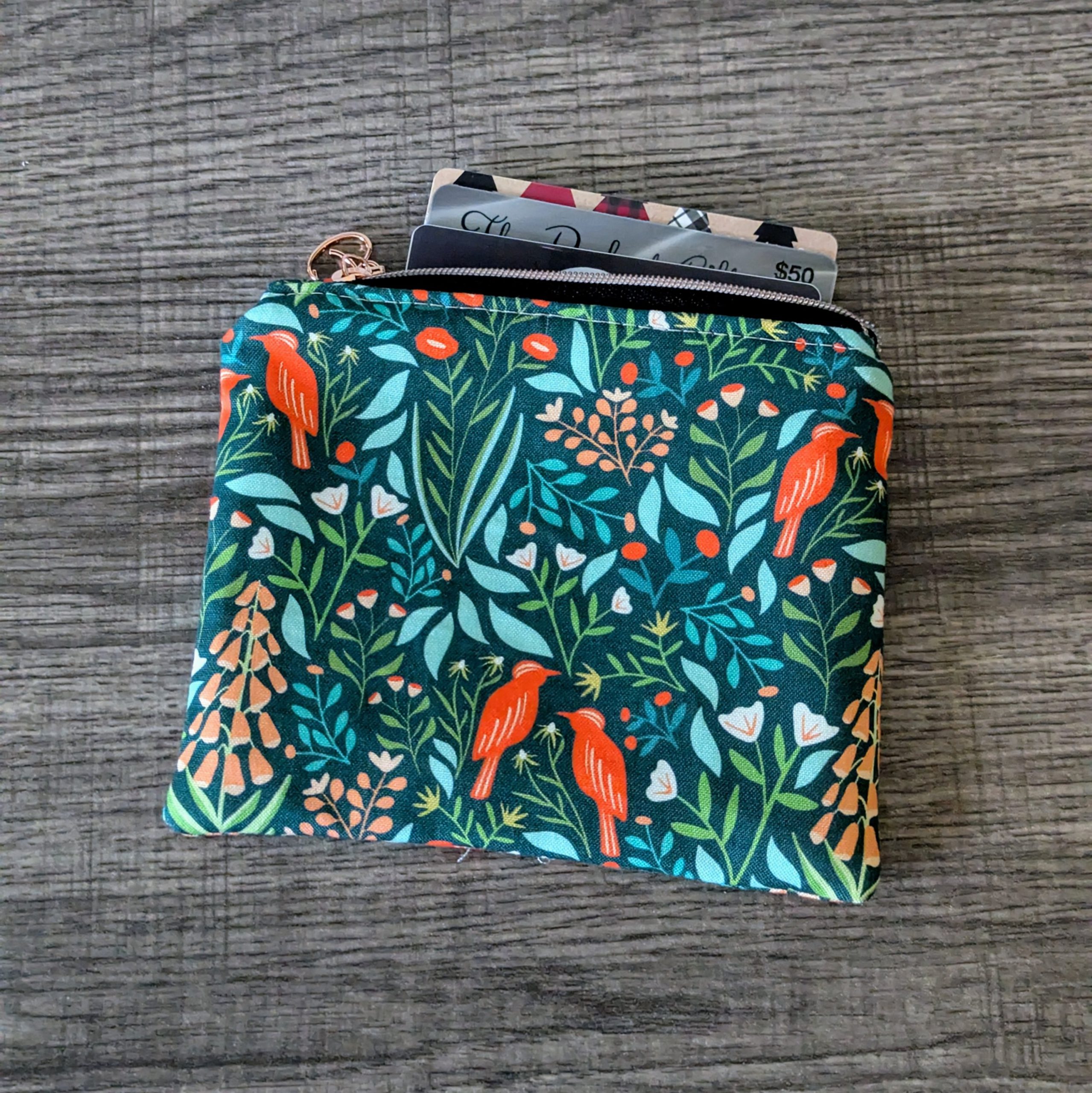 Tropical Floral Cotton Zipper Pouch - Image 4