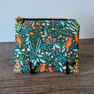 Tropical Floral Cotton Zipper Pouch