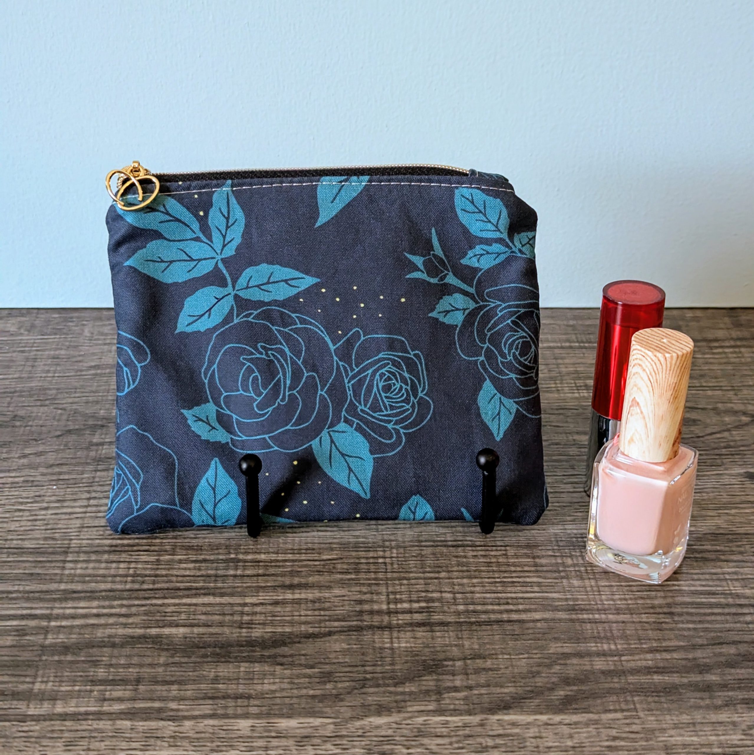 Night Rose Cotton Zipper Pouch - Image 2
