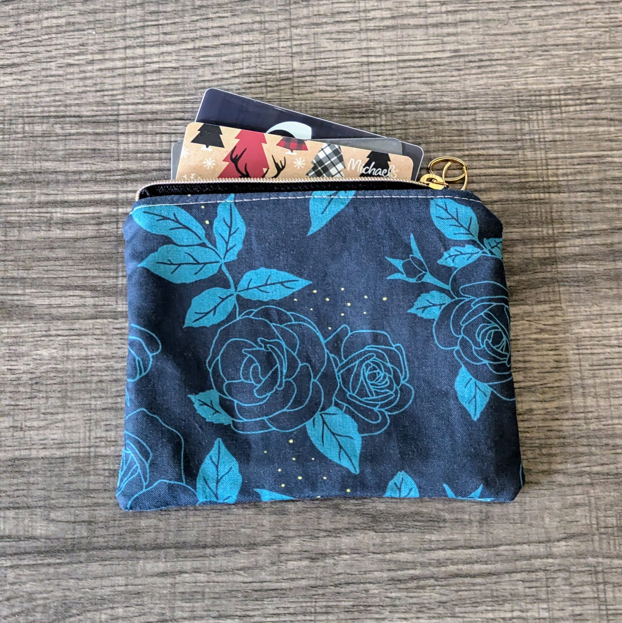 Night Rose Cotton Zipper Pouch - Image 4