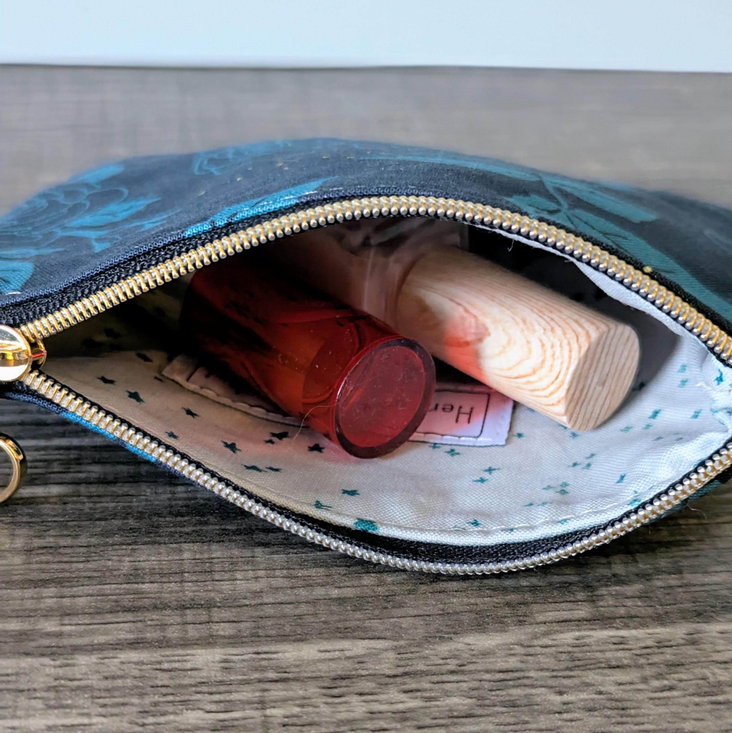 Night Rose Cotton Zipper Pouch - Image 6