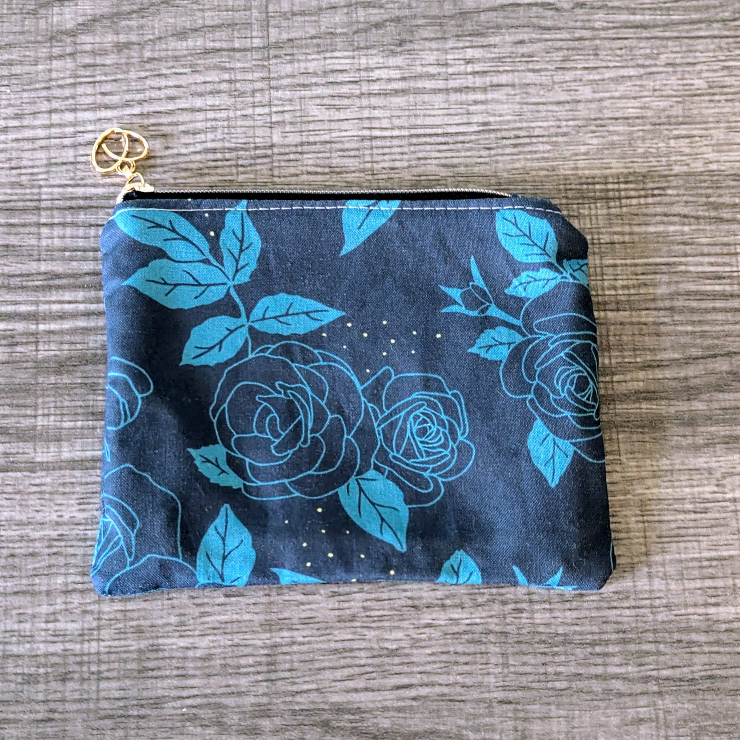 Night Rose Cotton Zipper Pouch - Image 3