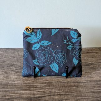Night Rose Cotton Zipper Pouch