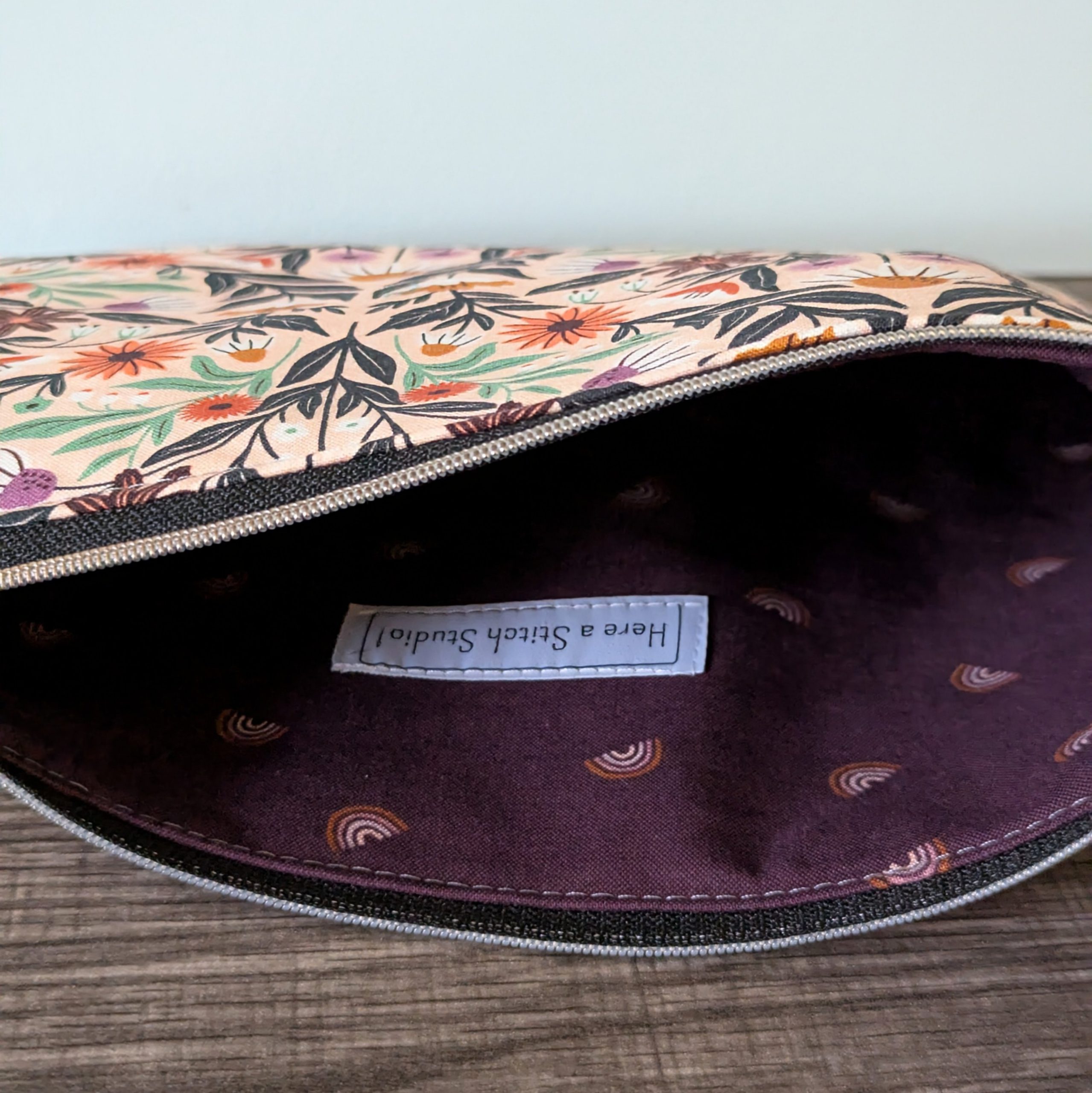 Modern Wildflower Cotton Zipper Pouch - Image 7