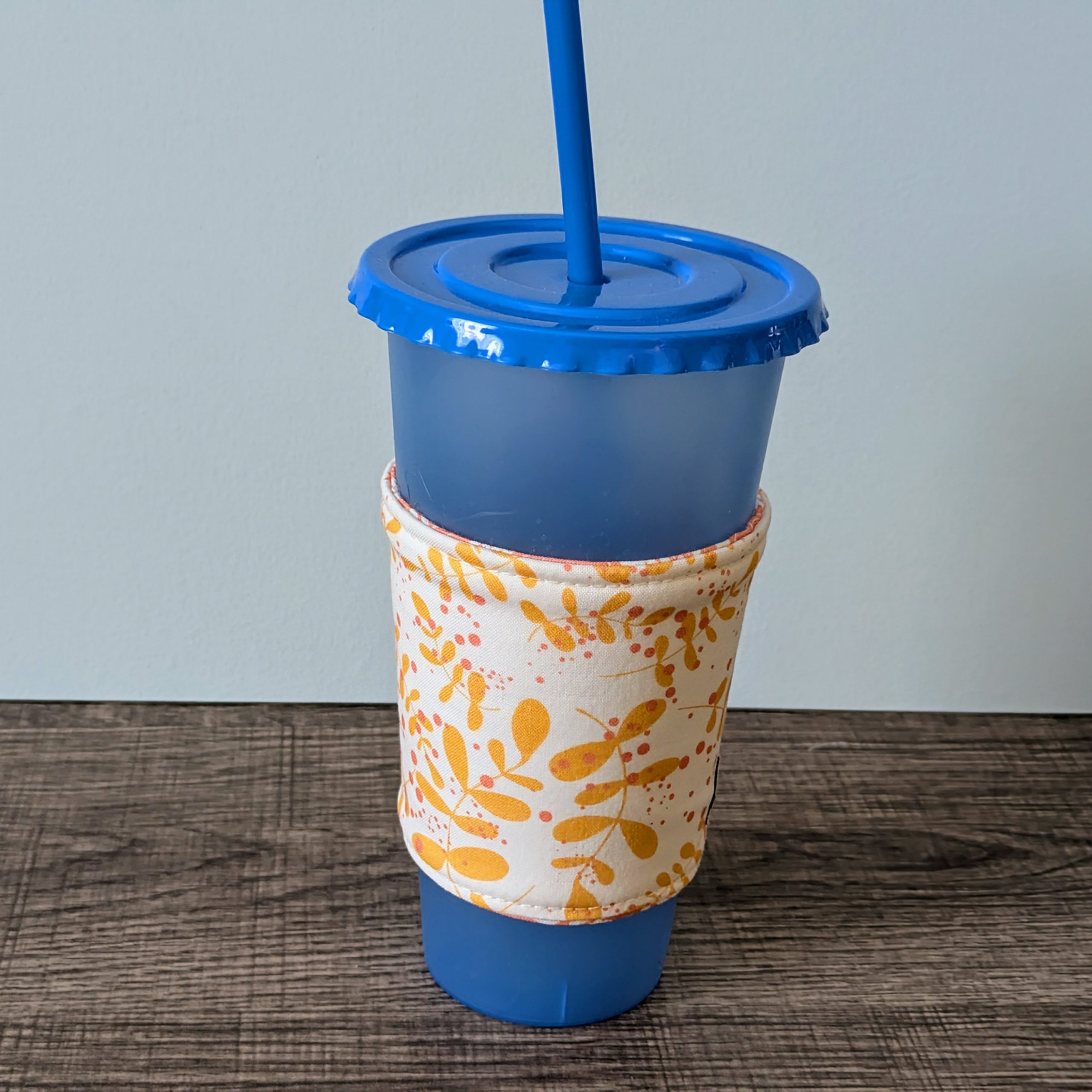 Yellow & Pink Floral Coffee Sleeve - Image 2